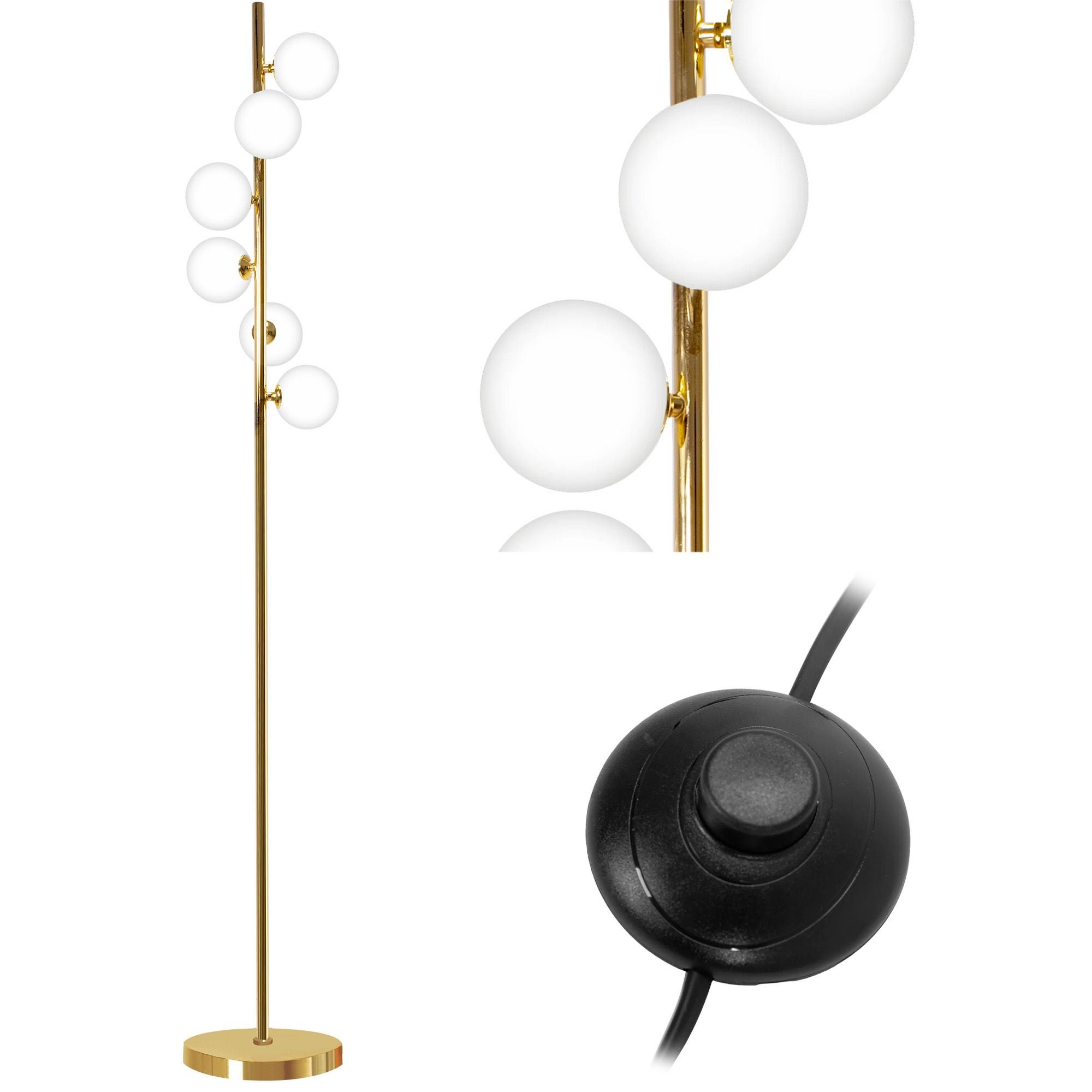 Lampa Stojąca Podłogowa Toolight App917-6F Czarny