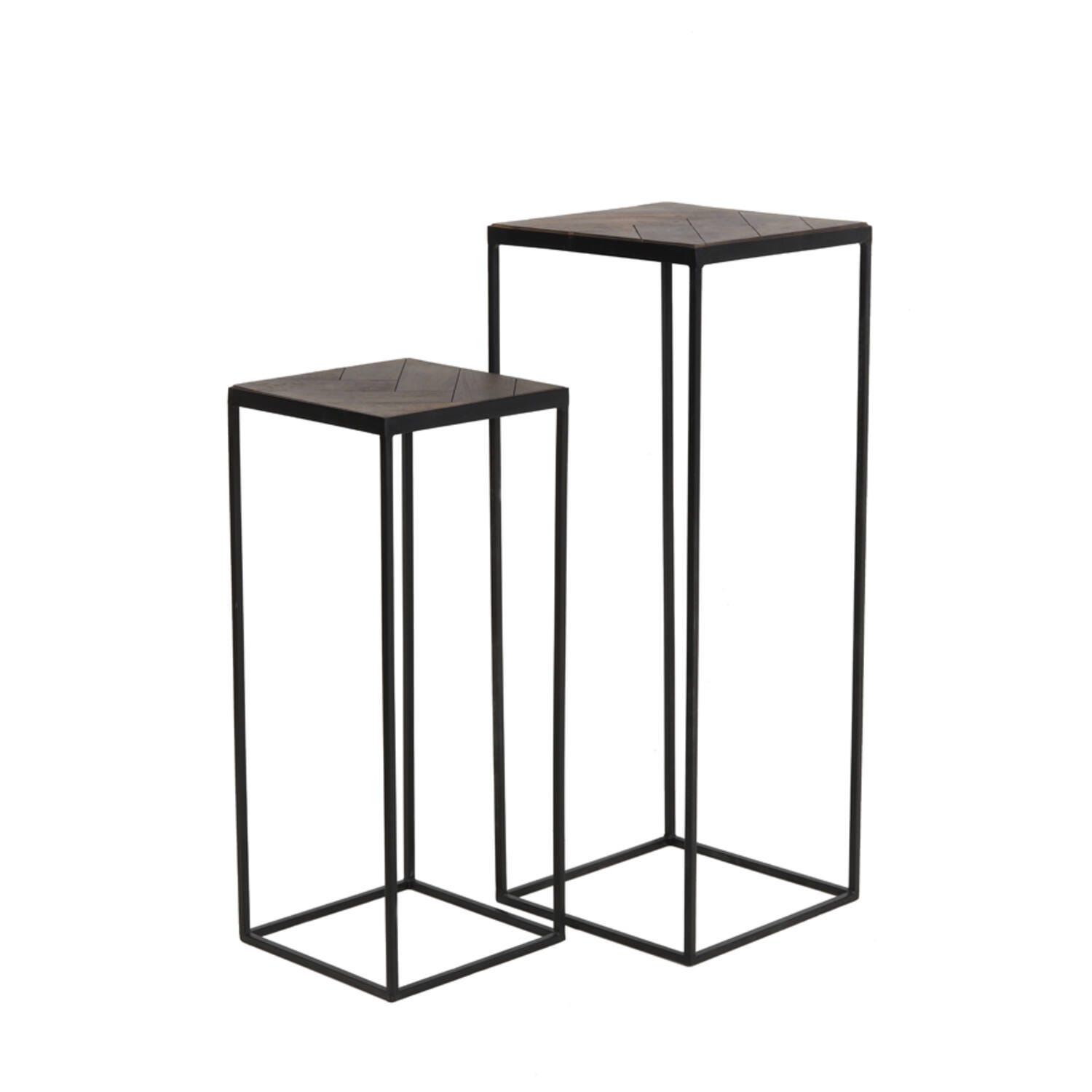 Table d'appoint ronde 45x46 cm en métal noir Table d'appoint ronde 45x46 cm en métal noir