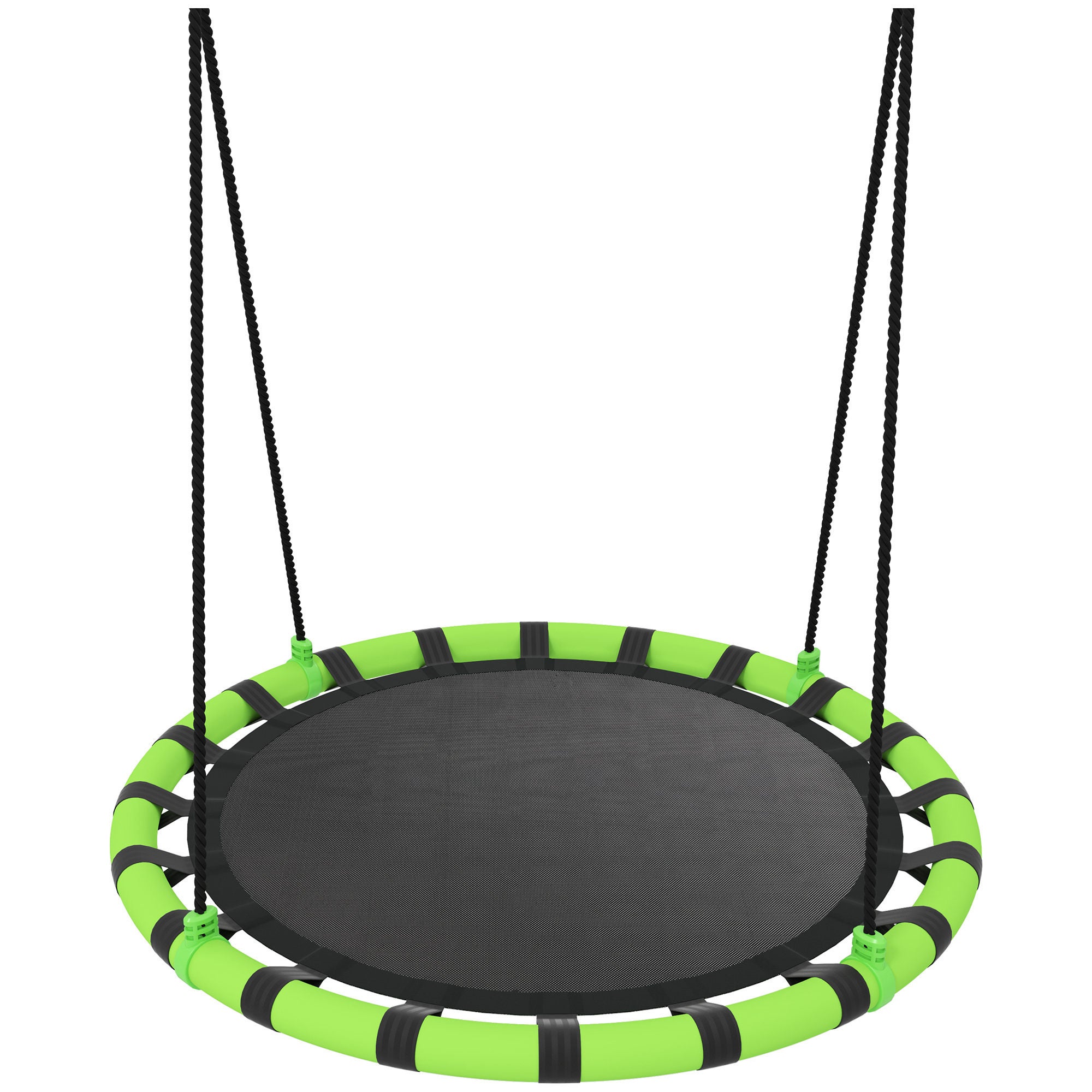 AIYAPLAY Balançoire Intérieure Face-à-face – Double Siège Girafe, Ceintures, Cadre A, Charge 30 Kg Par Siège – Dès 3 Ans, Multicolore