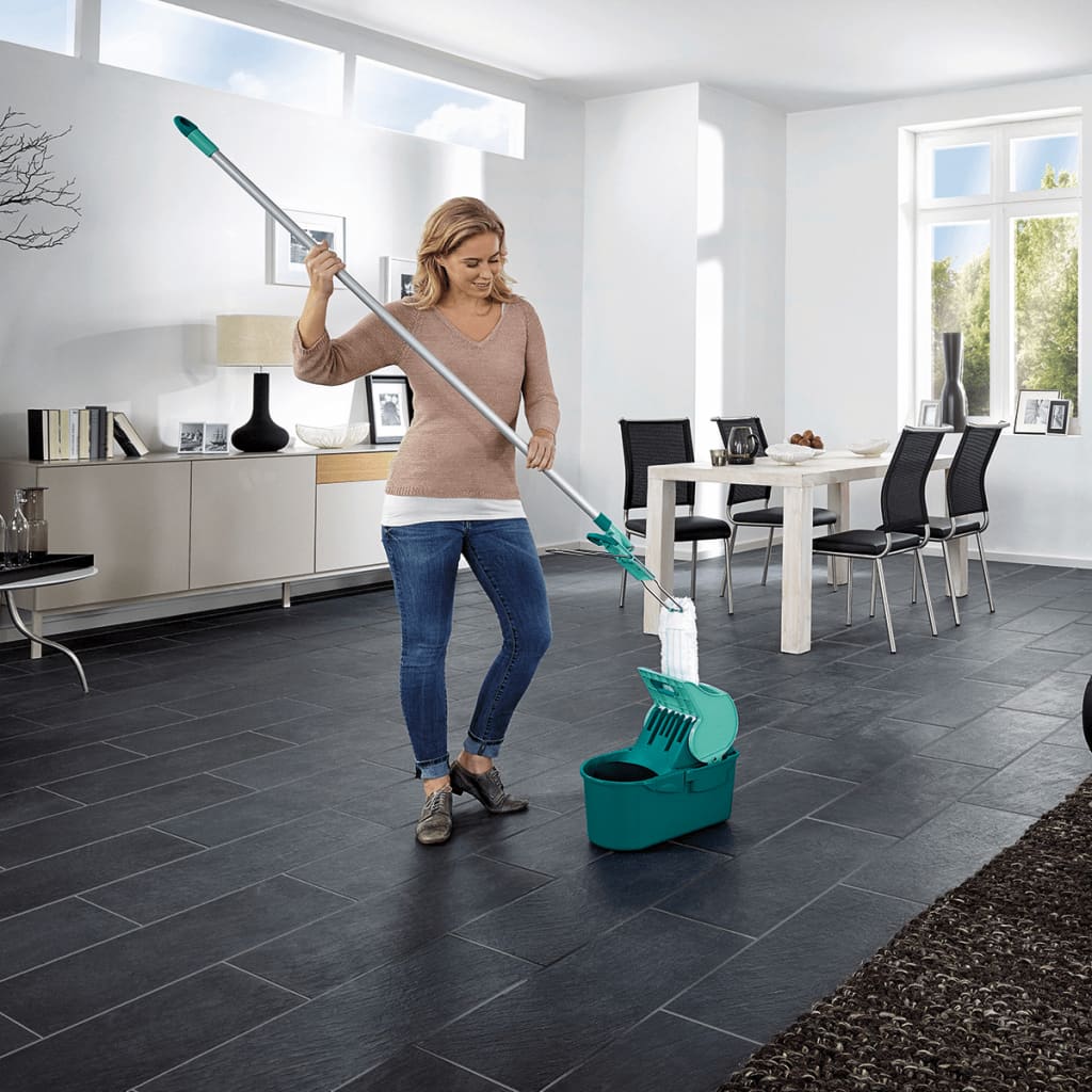 Set balai serpillère avec seau essoreur Profi Compact 55092 Leifheit, lave sol serpillière à plat 42 cm, livré avec housse - 8
