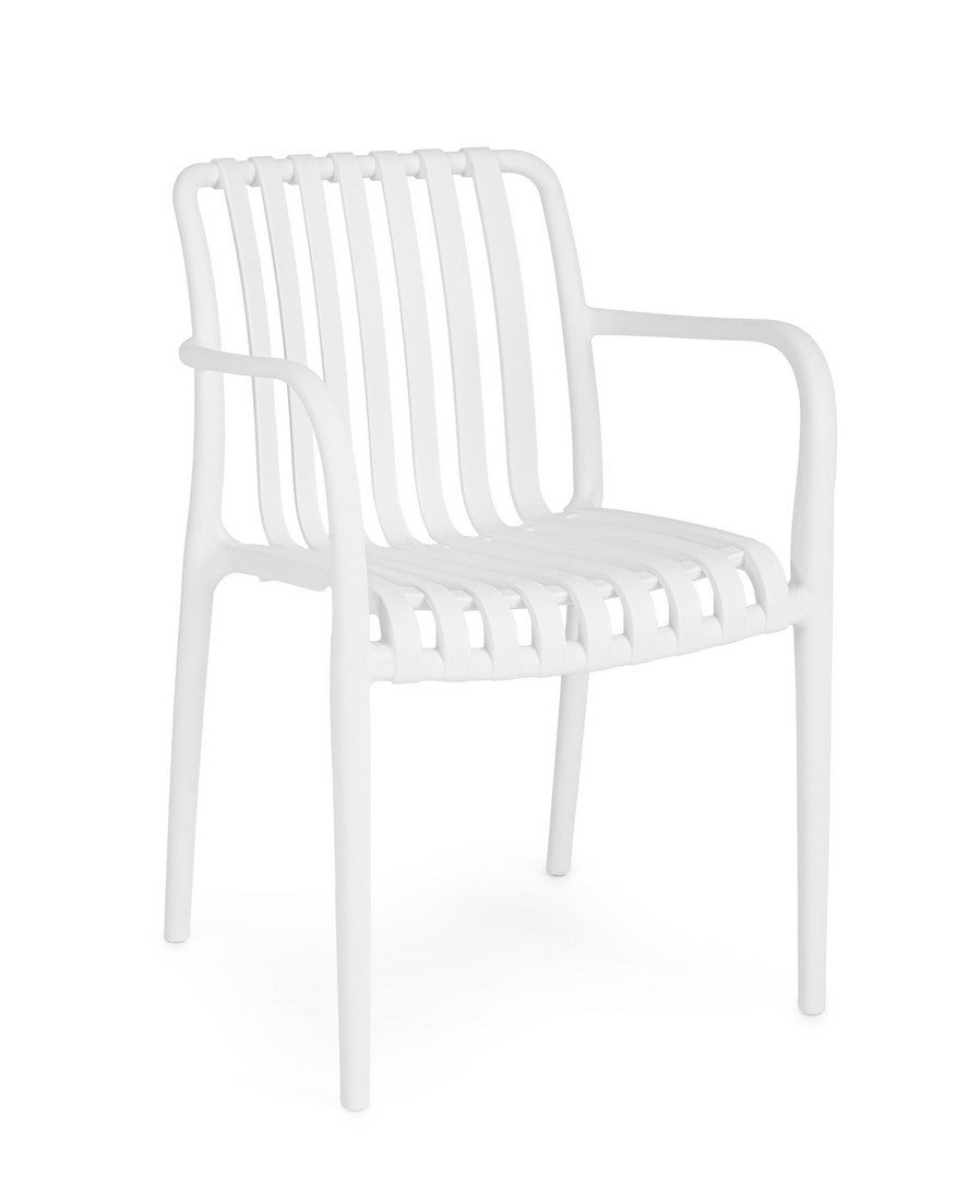 Krzesło z polipropylenu, odporne na promienie ultrafioletowe, białe, do użytku wewnątrz i na zewnątrz