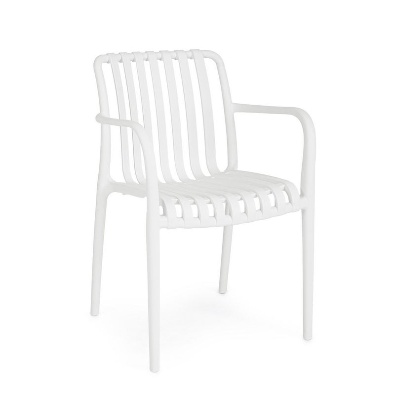 Krzesło z polipropylenu, odporne na promienie ultrafioletowe, białe, do użytku wewnątrz i na zewnątrz