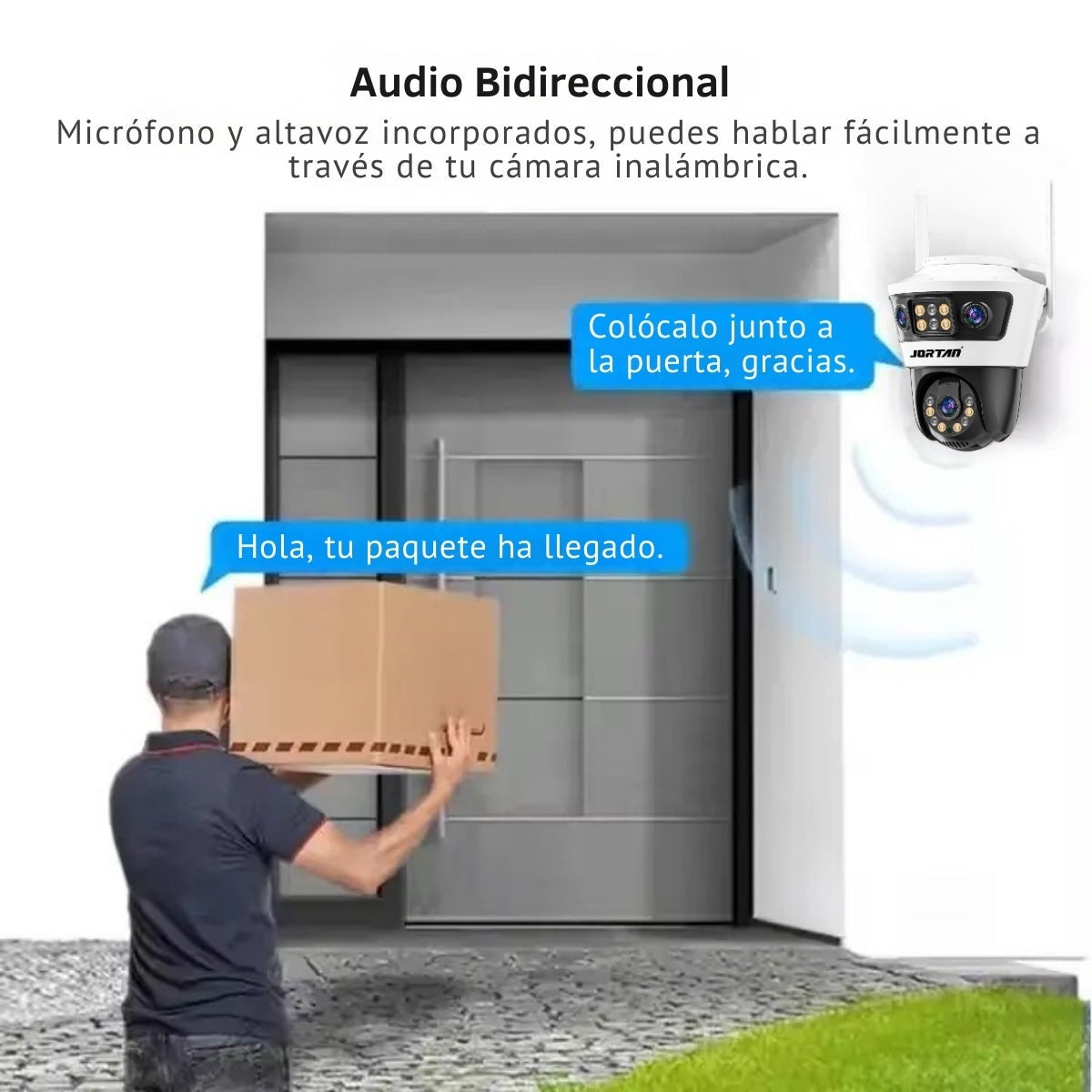 Caméra Surveillance Intelligente Wi-Fi, double objectif, suivi auto, détection IA, vision panoramique, cloud, intérieur/extérieur - 5