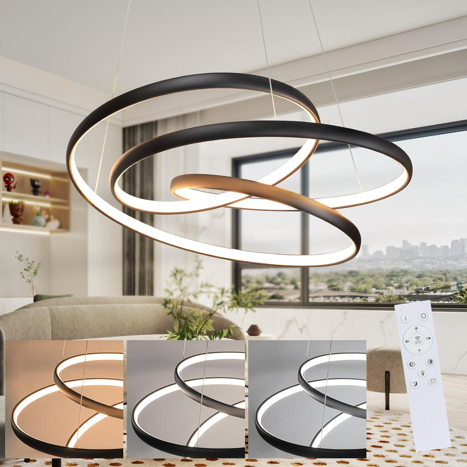 ZMH LED lampe à Suspension Lustre table à manger - 150CM lampe à ...
