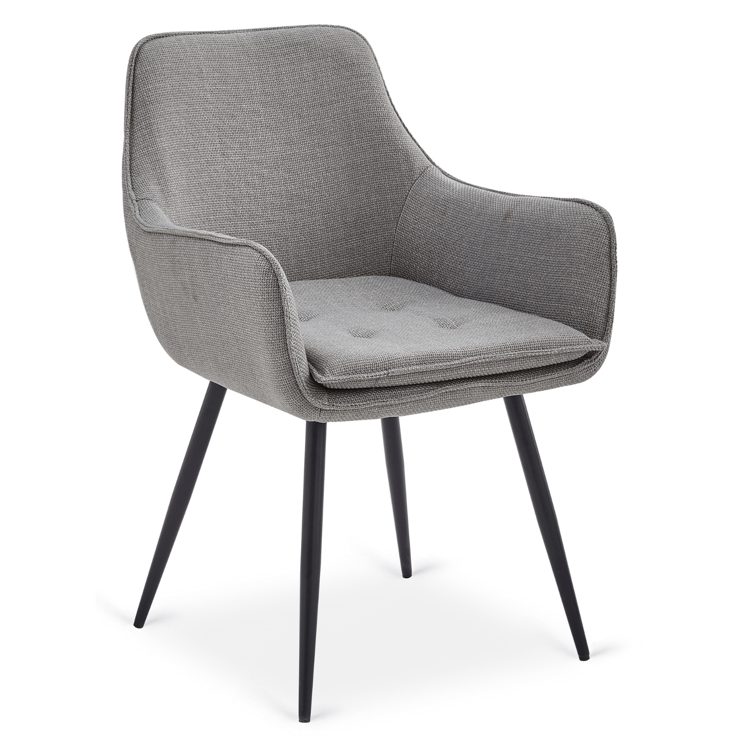 Krzesło Tapicerowane Kubełkowe Do Jadalni Salonu Kuchni Szare EDRICK