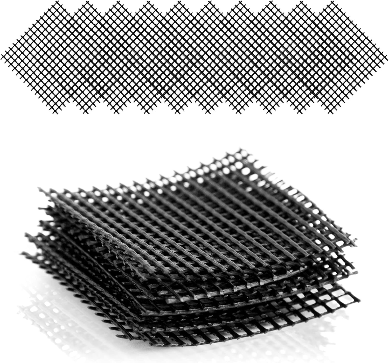 Zestaw 10 plastikowych kratek drenażowych w kolorze czarnym - kwadratowa kratka drenażowa do miski bonsai, doniczki lub sadzarki - 10 x 10 cm