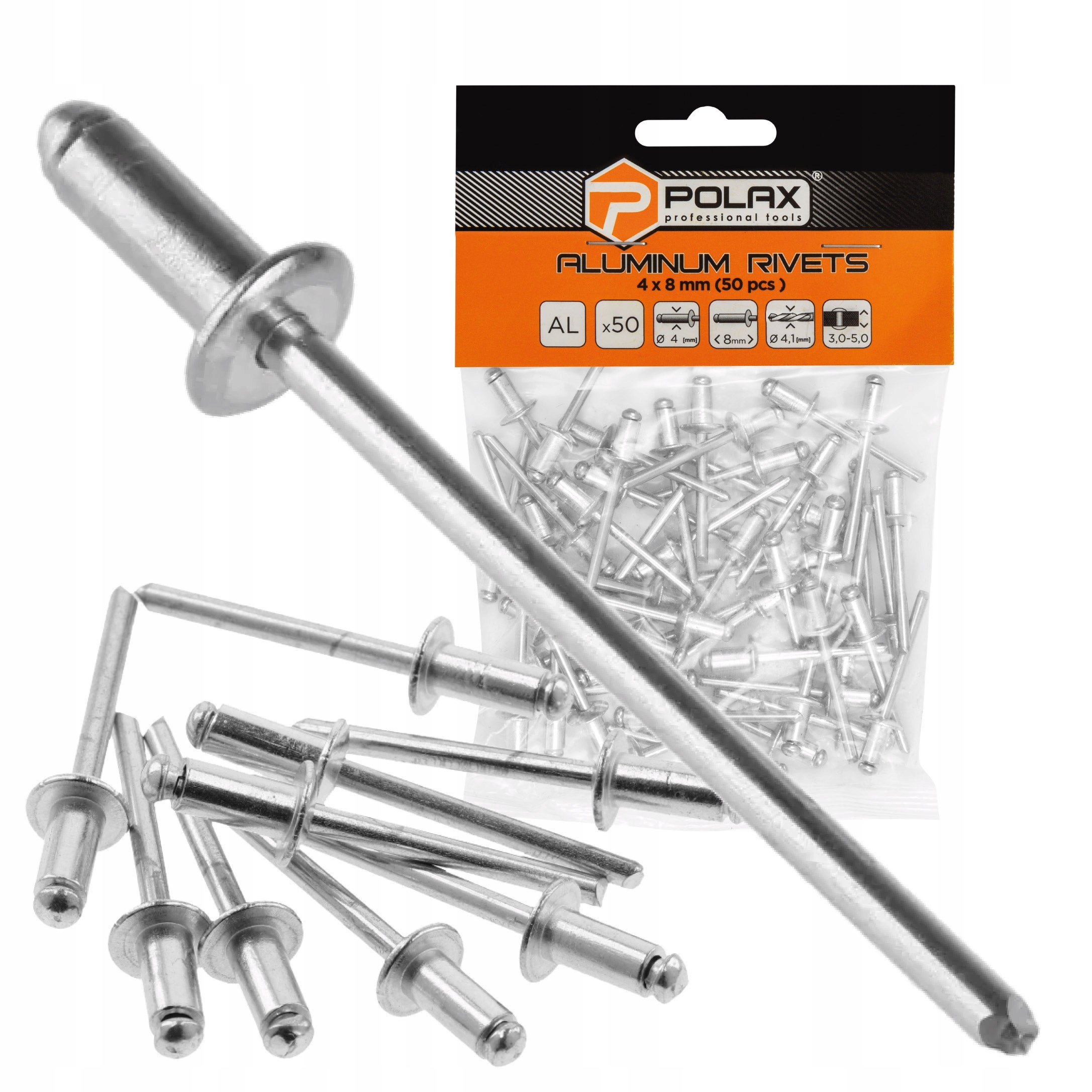 Nity zrywalne aluminiowe 4 х 8 mm (50 szt.)