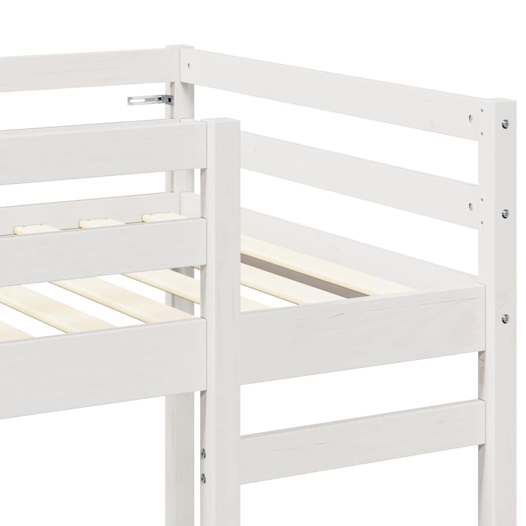Cadre de lit mezzanine blanc 90 x 190 cm pin massif - 8