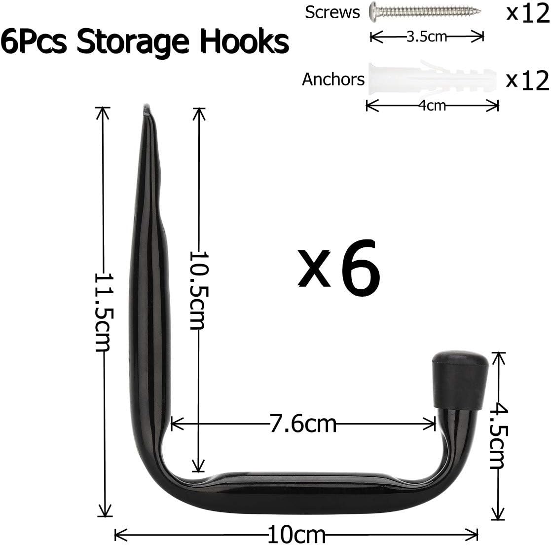 Tatuo Confezione da 10 ganci a cascata a 6 sfere, accessori per appendere lavagne da appendere appendiabiti da parete da 40 cm, ganci da parete per display a parete (argento