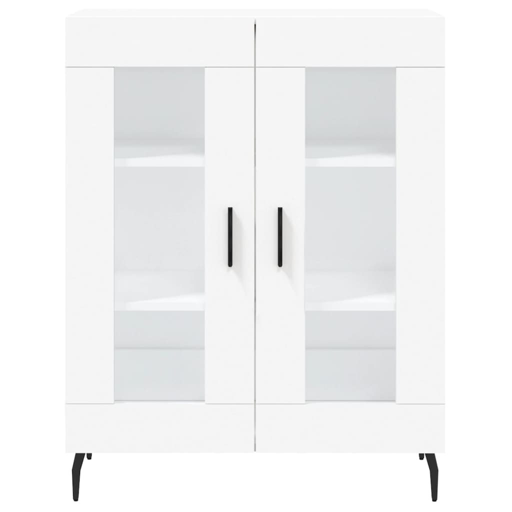 Buffet haut Blanc 69,5x34x180 cm Bois d'ingénierie - 7