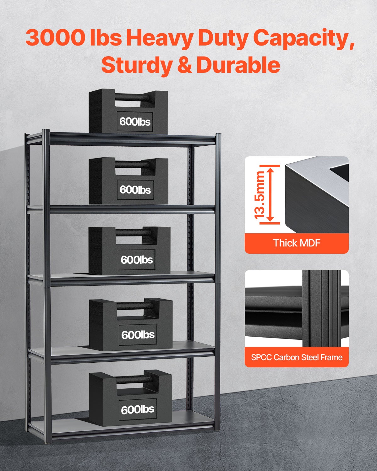 COSTWAY Libreria A 5 Cubi, Organizzatore Di Stoccaggio Autoportante A 3 Livelli Con 2 Kit Antiribaltamento Mensola In Legno Per Soggiorno Camera Da Letto Ufficio 50x24x104 Cm Naturale 85829272