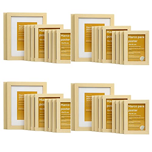 lincoolart Cadre photo 10 x 15 cm, Cadre photo en bois blanc, Cadre MDF 10 x 15 cm et verre acrylique incassable, Cadre photo mural et de table, Lot de 3