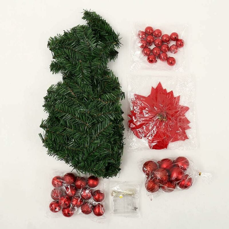 Guirlande Sapin Artificiel 2,7m Avec Lumières LED Chaudes - Décoration Noël Intérieur Extérieur
