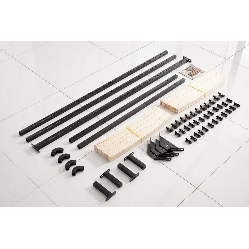 Sommier à lattes 140x190 cm sur pieds pour lit 2 places - 3