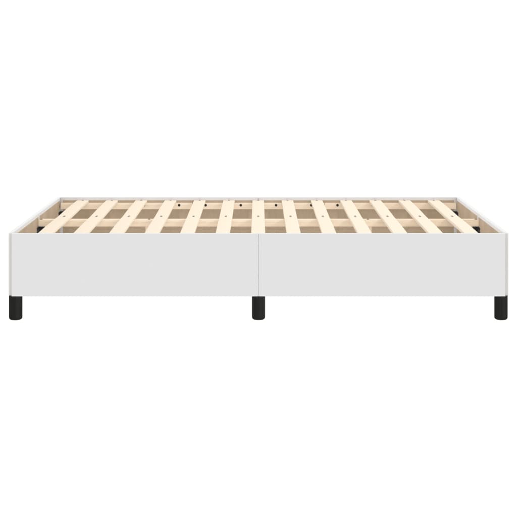 Cadre de lit sans matelas blanc 120 x 190 cm similicuir - 6