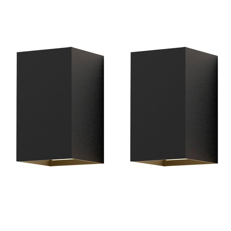 NETTLIFE Zestaw 2szt. Kinkiet ścienny LED zewnętrzny i wewnętrzny: czarne oświetlenie ścienne, lampa elewacyjna 5W IP65 3000K ciepła biel