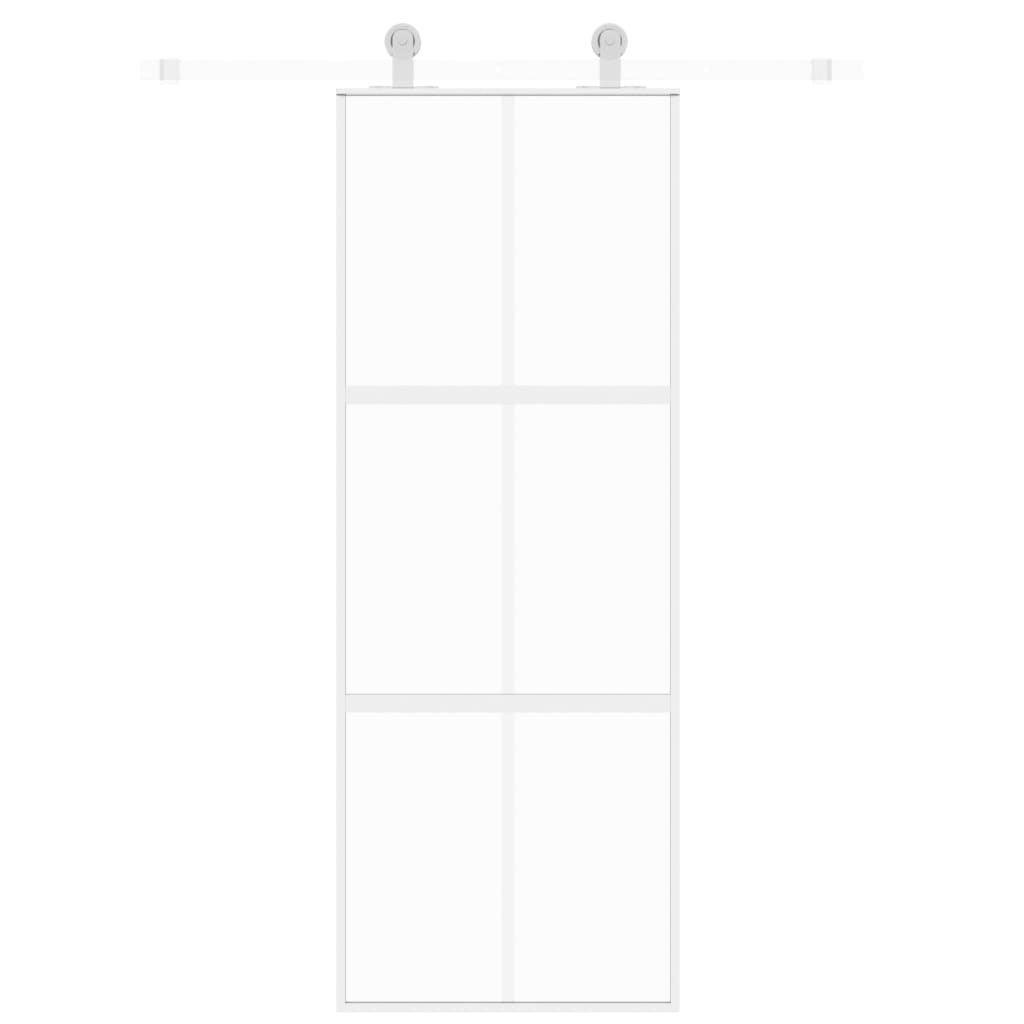 Puerta corredera | Puerta de la cocina vidrio templado y aluminio blanca 76x205 cm CFW31130 - 3