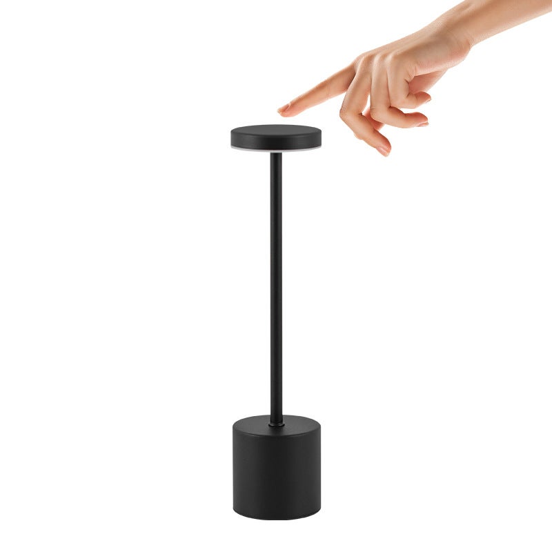 Zestaw 2 dotykowych lamp biurkowych LED z możliwością ładowania, 1800 mAh, trójkolorowe światło USB, 34 x 8 cm (czarne)