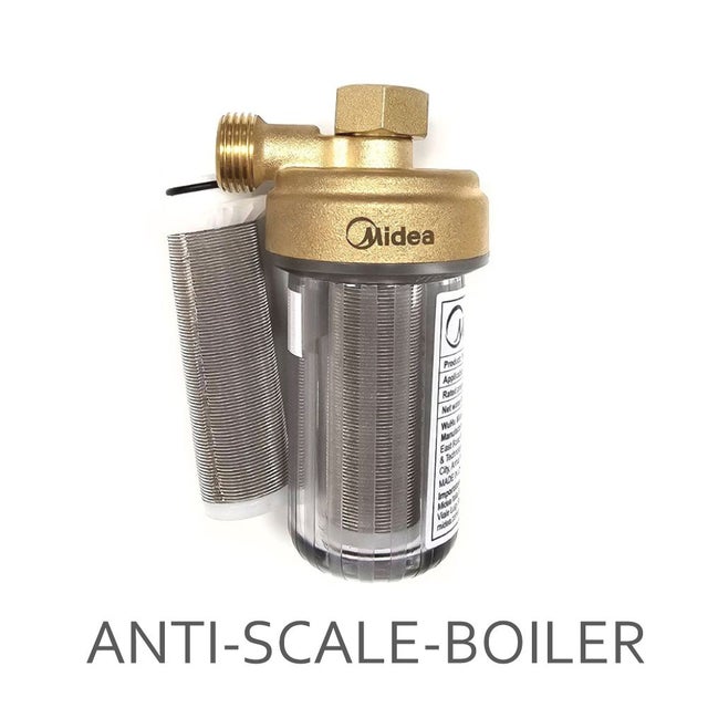 Filtro Anticale Riscaldatori Include: alloggiamento filtro e carica pietre polifosfatiche impedisce incrostazioni di calcare in caldaie e riscaldatori Bbagua
