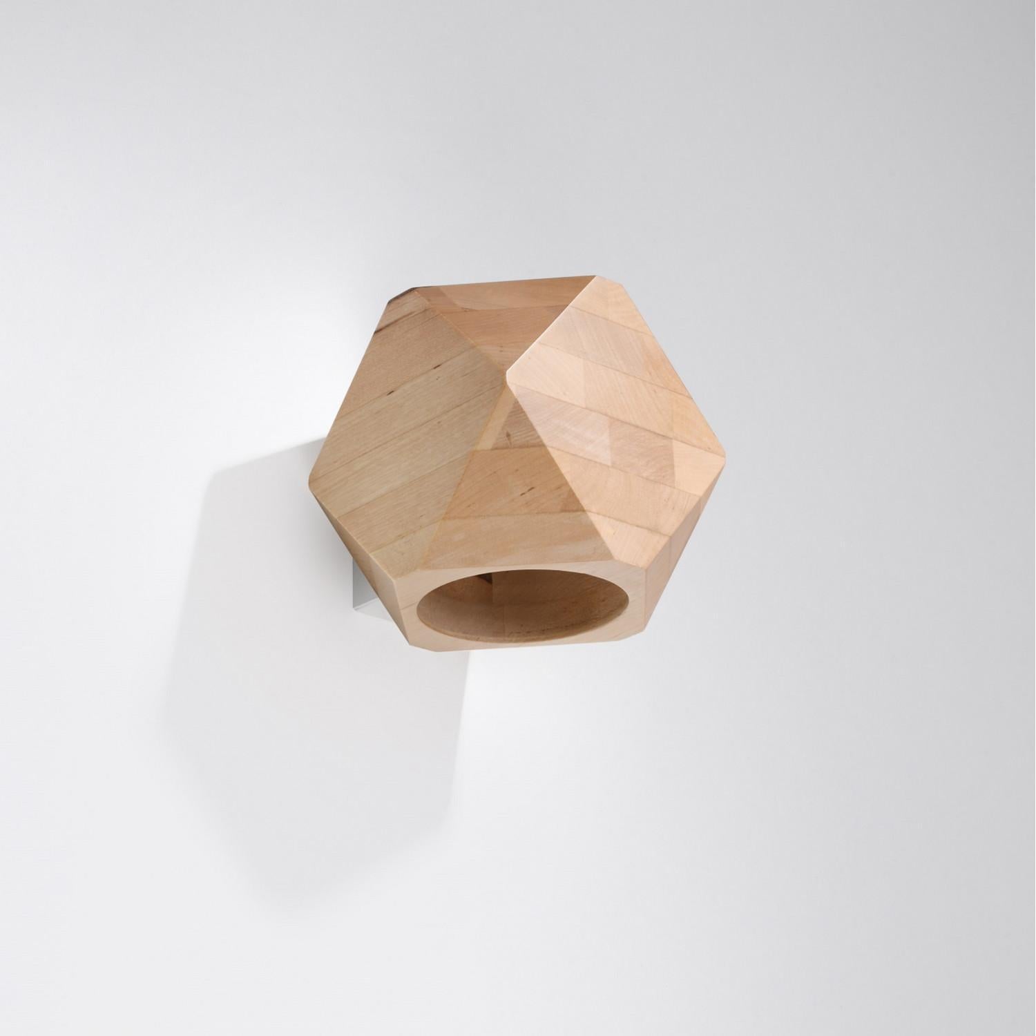 Kinkiet ścienny Woody jasne drewno 1xG9x40W wym: 12 x 14 x 12 cm metal IP20 Sollux Lighting