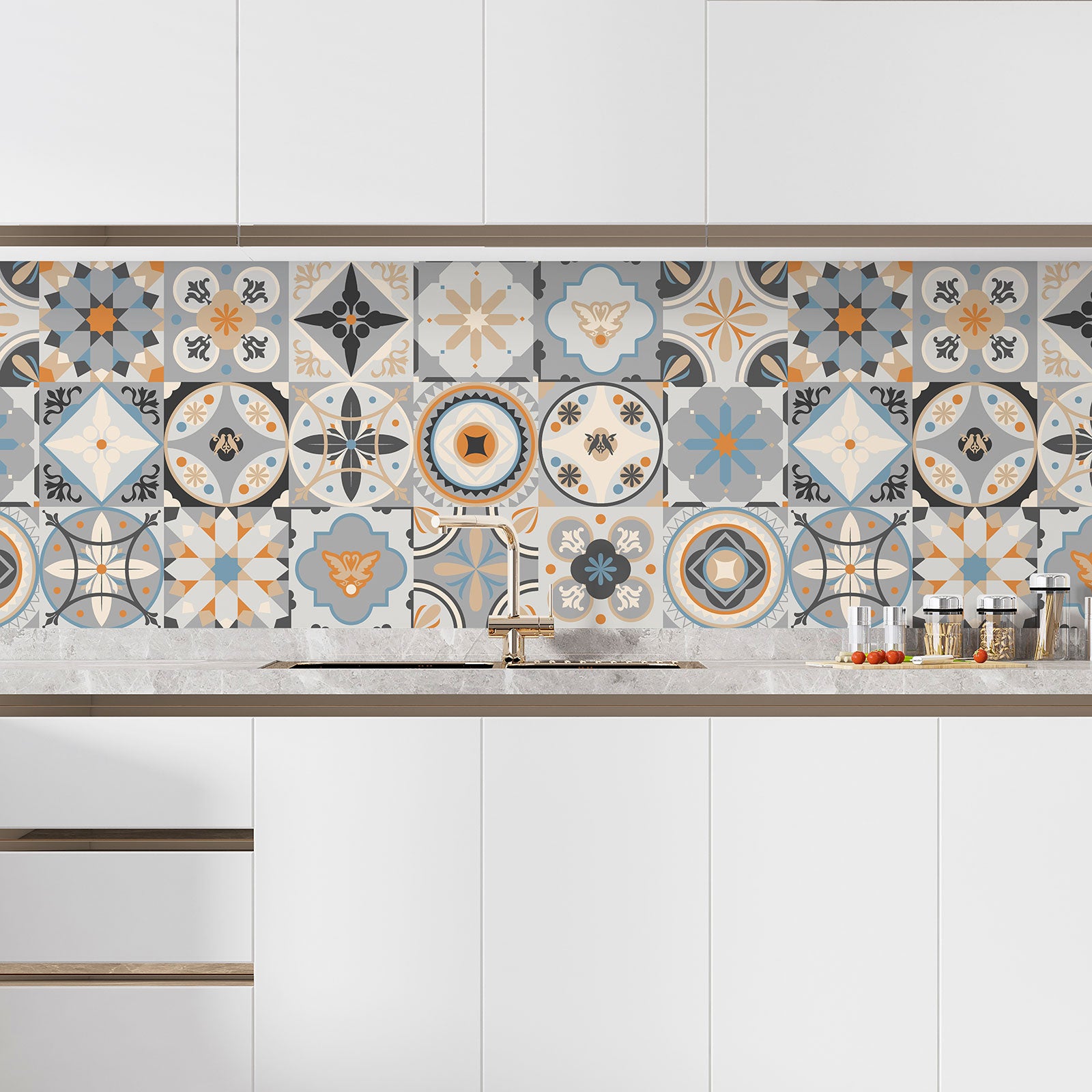 Kiwistar Adesivi Per Piastrelle Marrone Satinato | 25 Pezzi 14,5x19,5 Cm | Autoadesivi Rimovibili Per Cucina E Bagno - 2