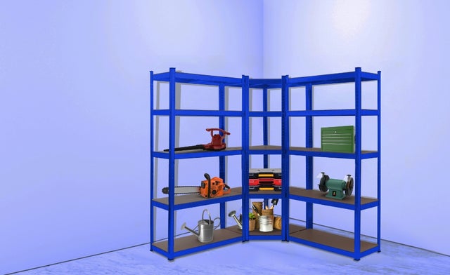 AREBOS Set di 3 scaffali per uso intensivo Scaffalatura ad angolo Scaffalatura