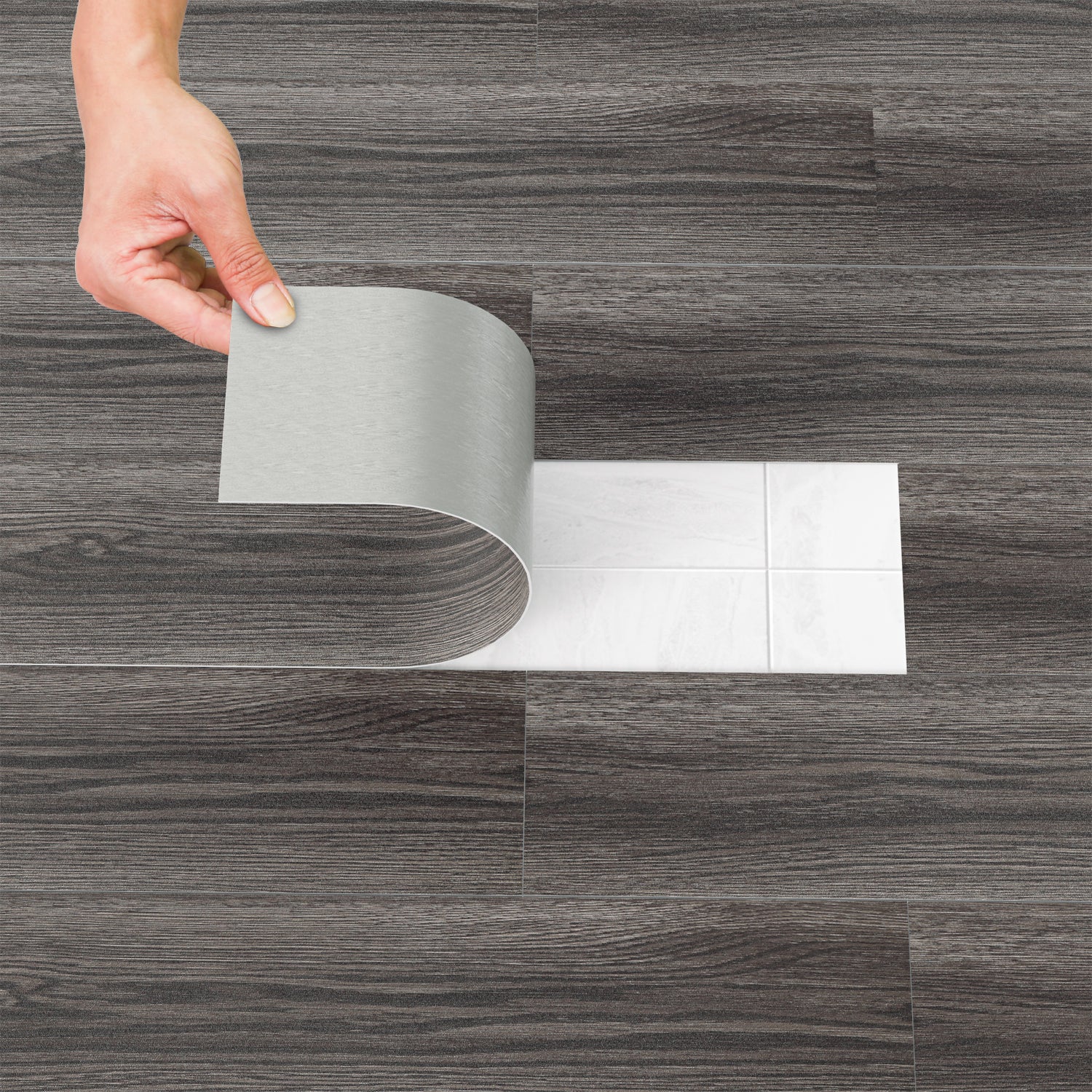 Revêtement de Sol Adhésif PVC Vinyle 7 Pièces 0,975 m² Night Oak Chêne — free download