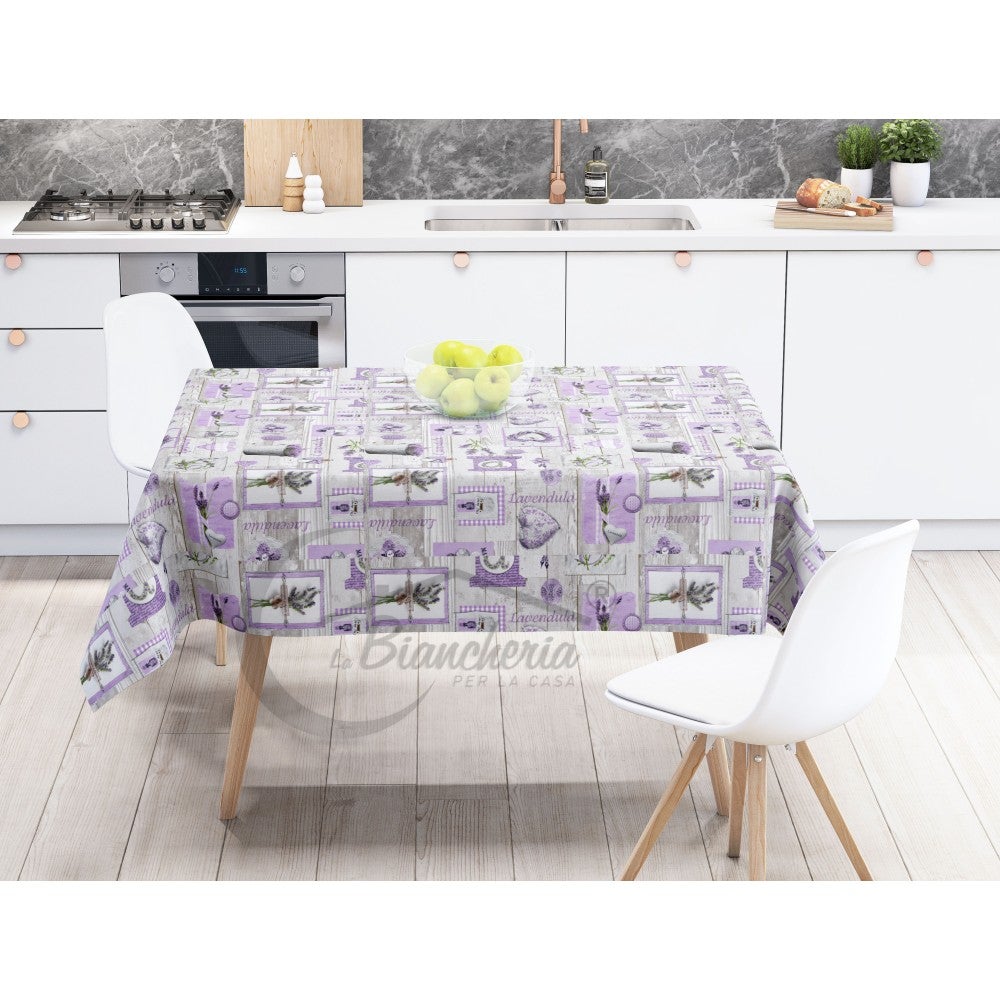 MANTELA LIMA © de lona encerada repelente al agua recubierta de plástico en PVC LAVANDA fabricado en Italia - 7