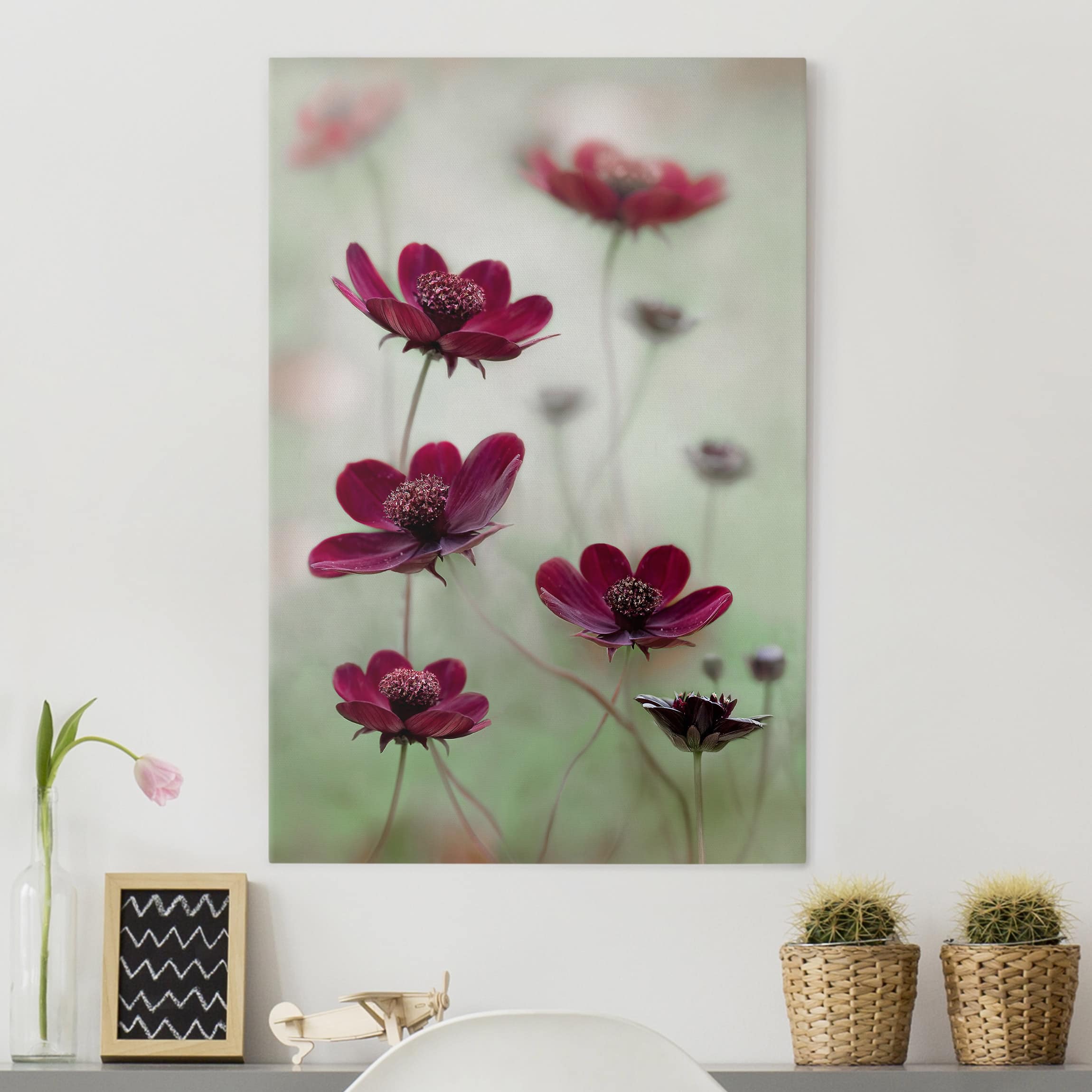 Lienzo cuadro en lienzo bastidor impresion en lienzo morado botánica flor fotografía 207 cuarto de baño dormitorio salón pasillo 60 x 90 cm