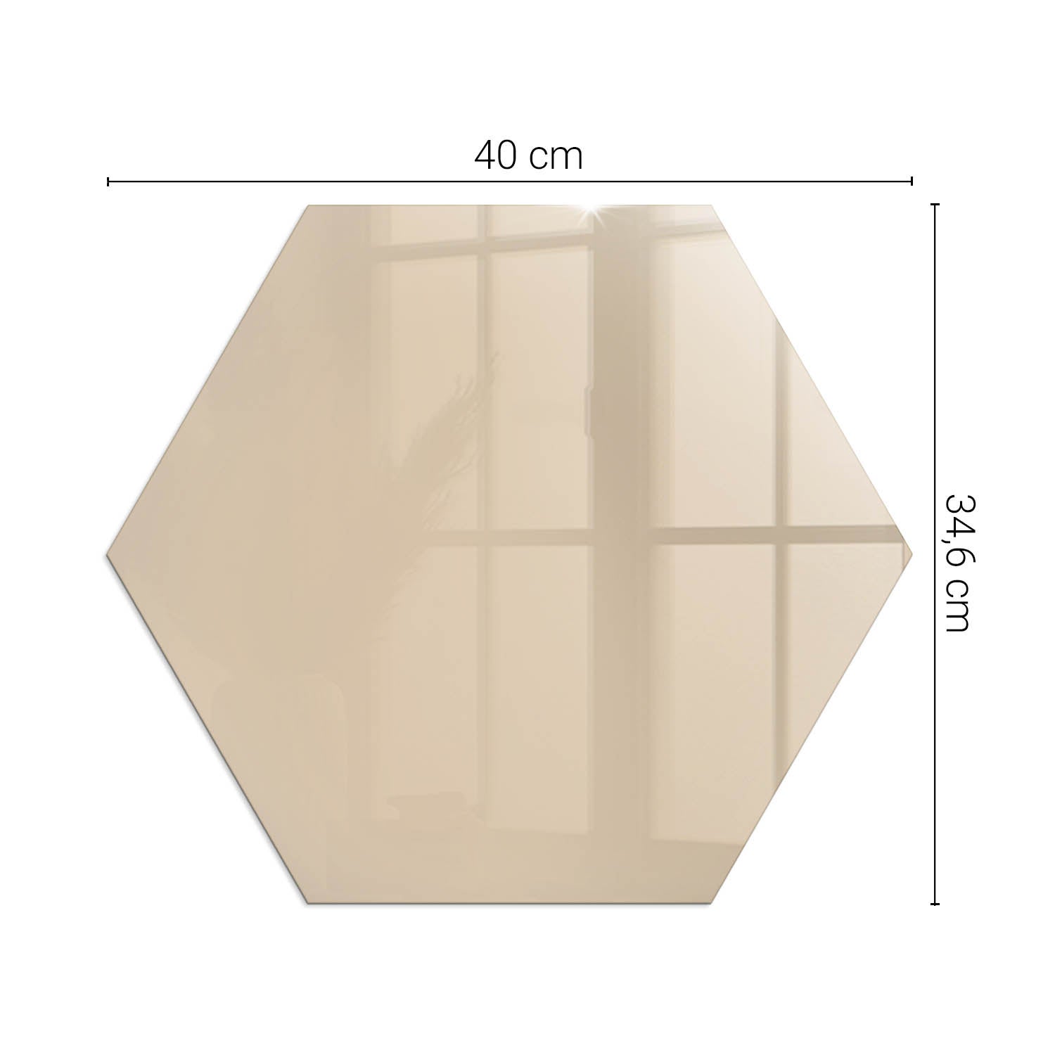 Ochronna szklana podkładka pod kominek - 40 cm - Kolor Beżowy - TULUP - 2