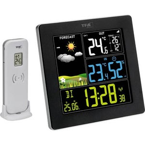 Station Météo Sans Fil TFA SUN2 - Capteur Extérieur Inclus - Écran Couleur - Température/humidité Intérieure/extérieure
