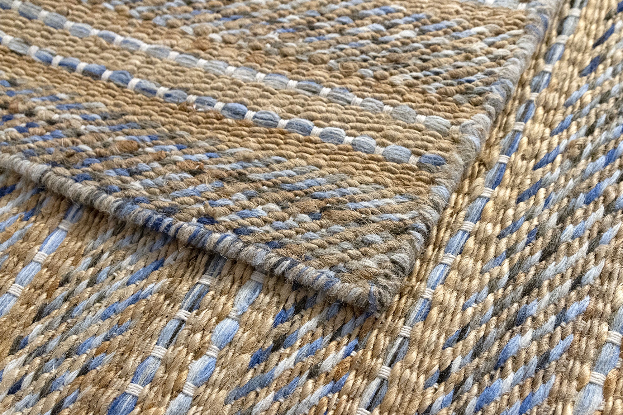 Hamid - Piccolo tappeto in juta e lana OLIVIA BLUE 150x80cm - 5