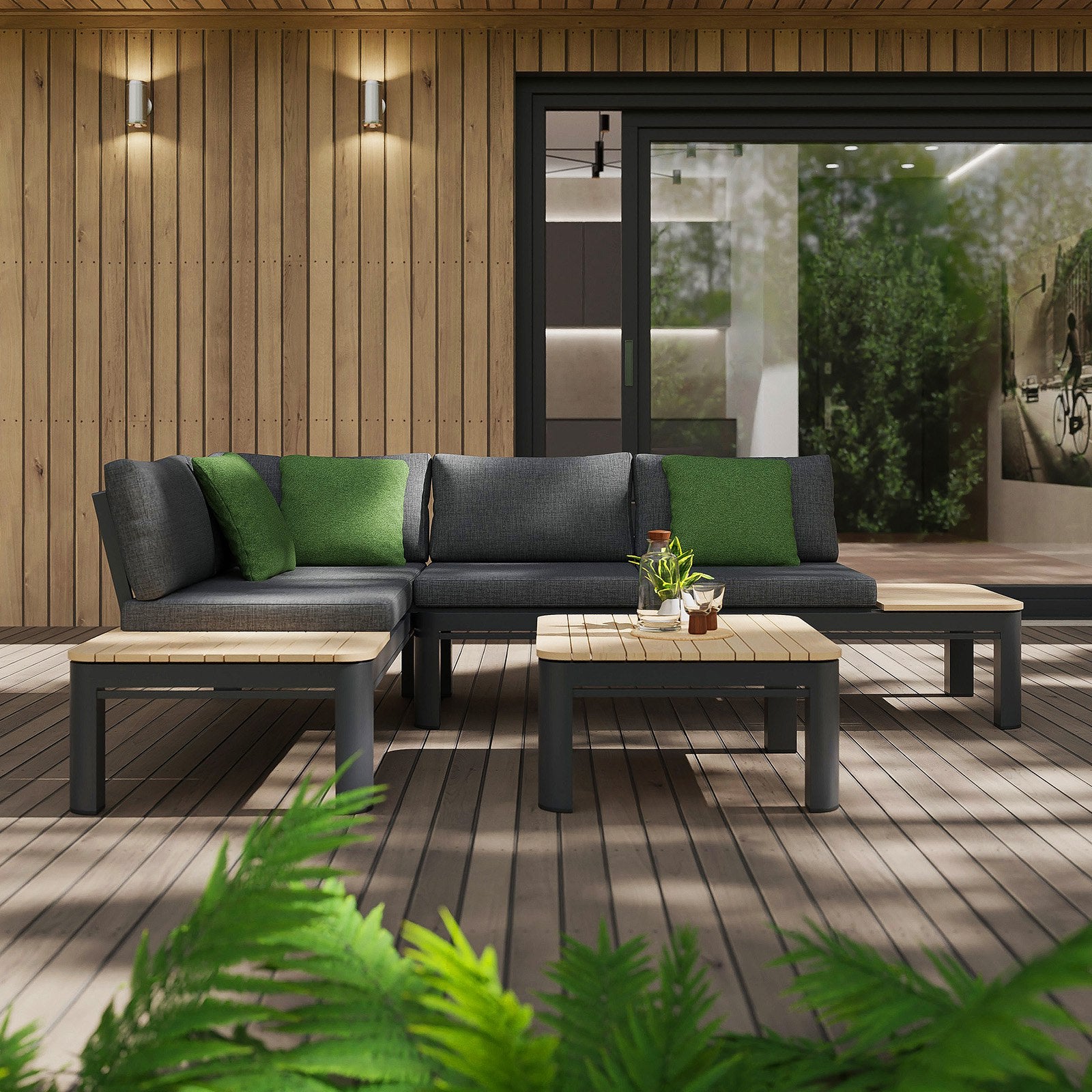 Narożnik ogrodowy aluminiowy BELLANTI Milano Bliss 4-osobowy Dark Grey - 8