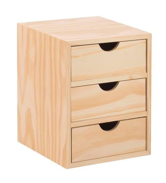 Commode portable en bois à 3 tiroirs cm 21x20 28h - 6