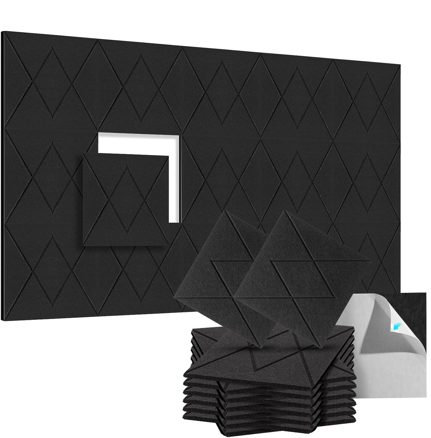 Pannelli Fonoassorbenti Autoadesivi - 12 Pezzi 30x30cm, Per Studio, Ufficio, Home Theater - Foto 9