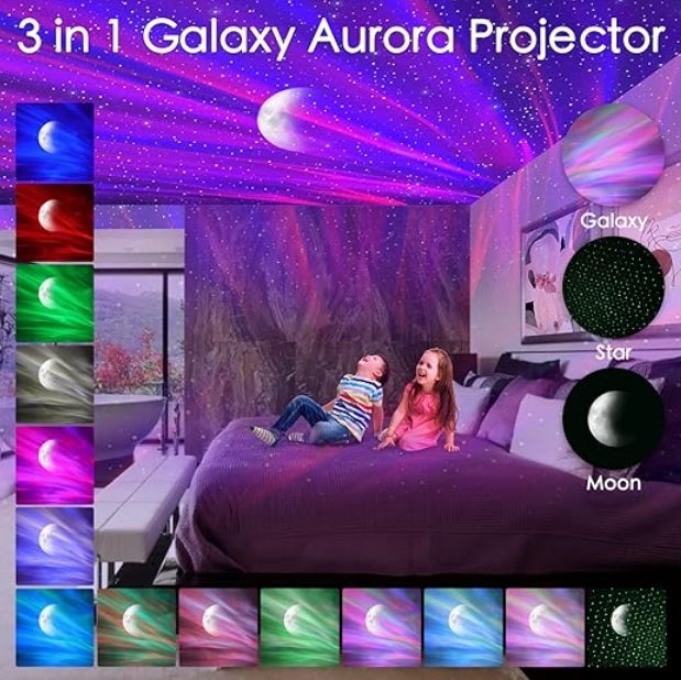 Proiettore Planetario FLEVO - Luce Notturna LED Con Nebulose E Stelle, Rotazione 360°, Timer - 2