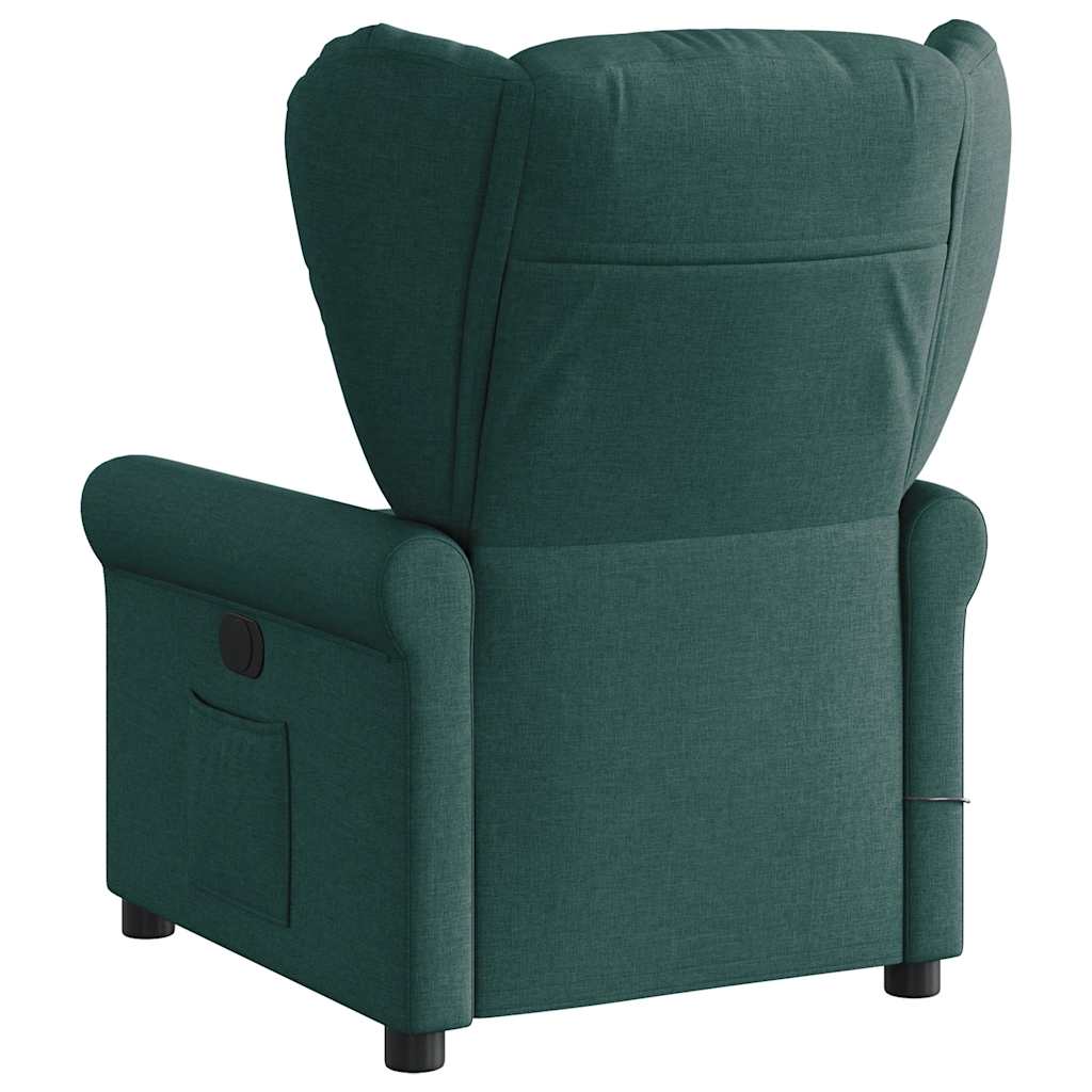 Fauteuil de massage | Fauteuil de relaxation | Chaise de relaxation inclinable électrique Vert foncé Tissu CFW195619 - 6