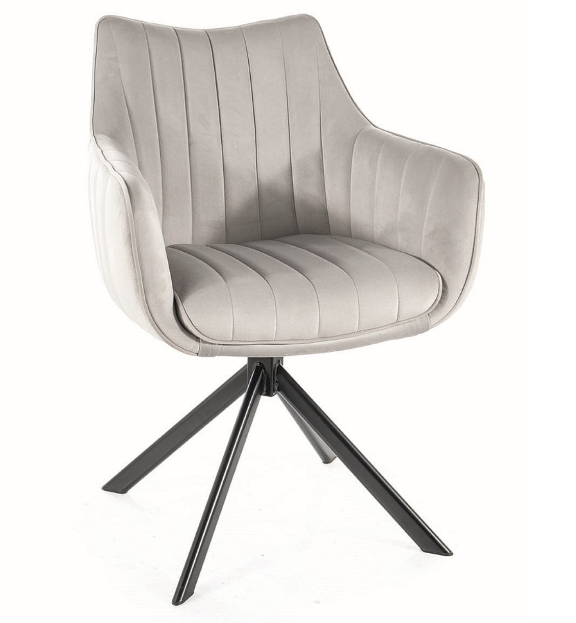 Krzesło tapicerowane AZALIA VELVET jasnoszare