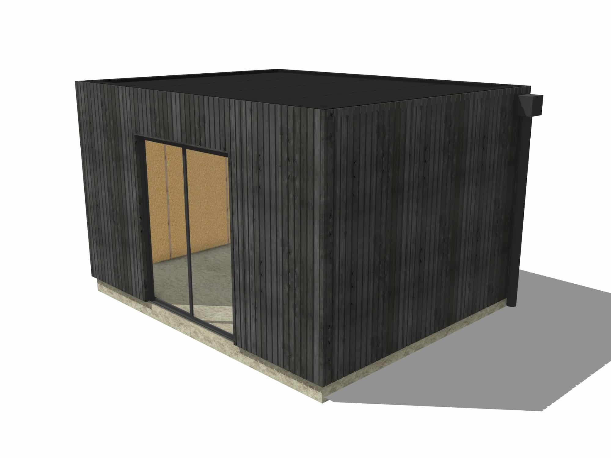 Studio de jardin accueil indépendant en bois 4,4 x 3,5 x 2,7 m / menuiseries alu k-line - 2