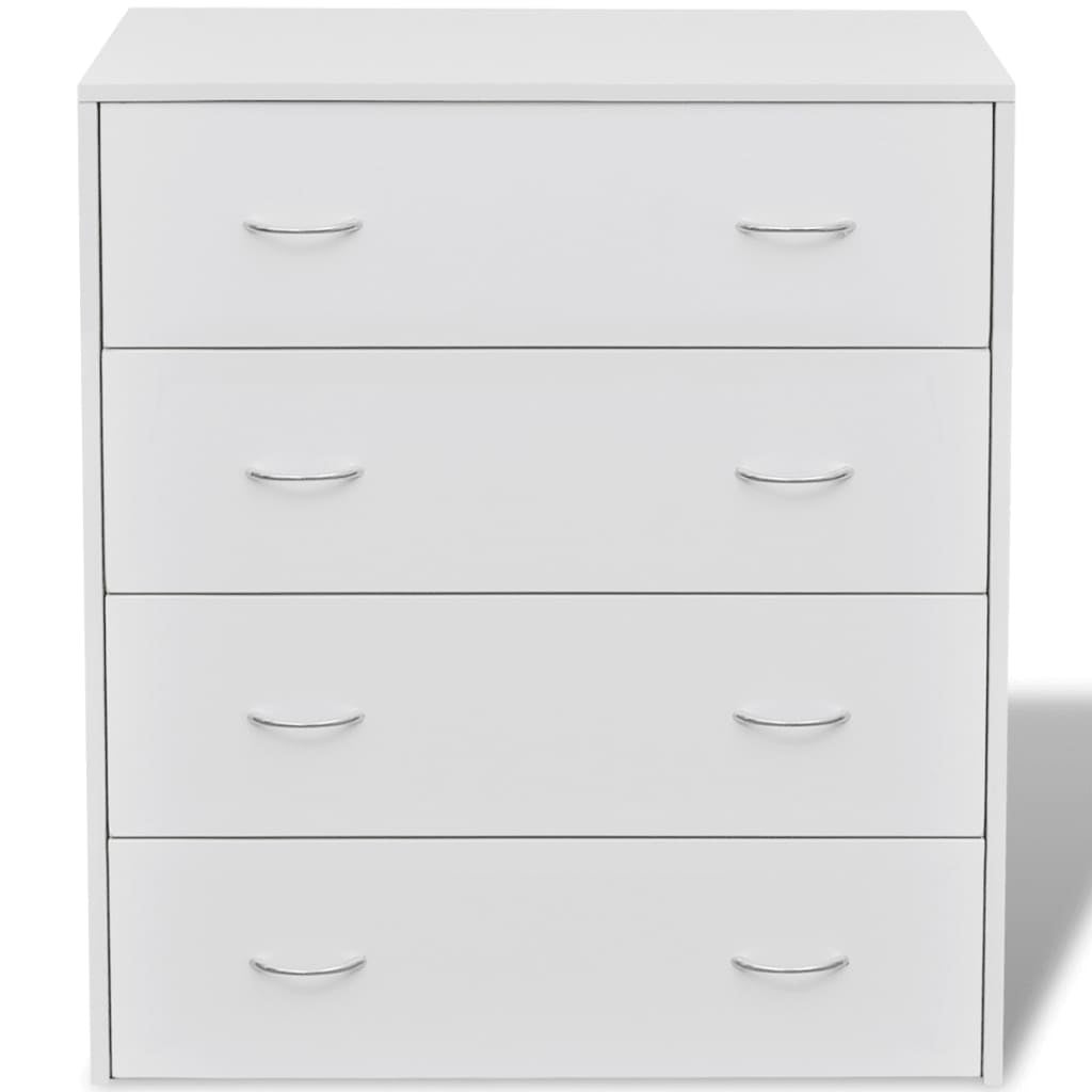 vidaXL Credenza con 4 Cassetti 60x30,5x71 cm Bianca - 4