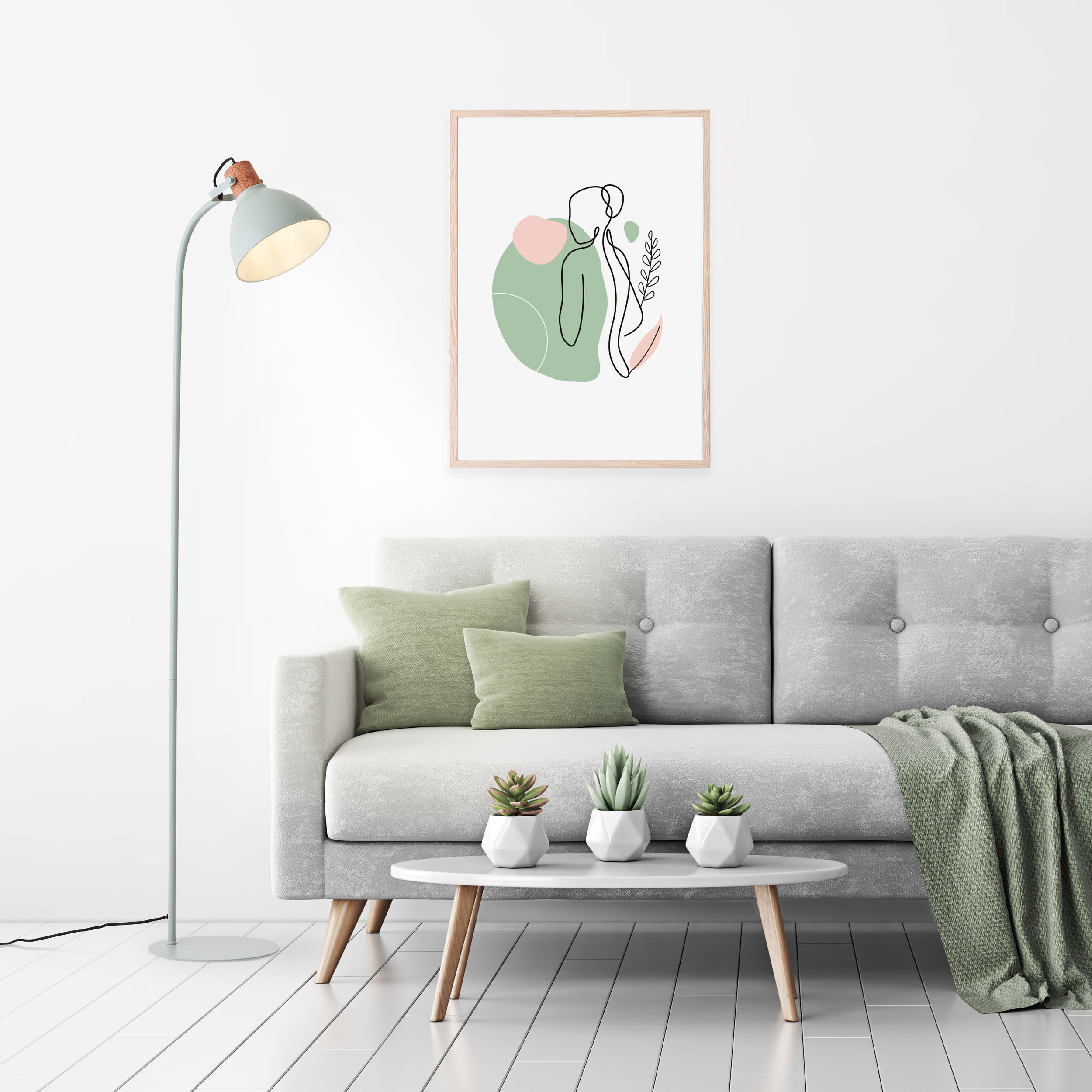 Brilliant Lampa podłogowa Erena 1.5m jasnozielony metal/drewno włącznik nożny 1x A60, E27, 40 W, pasuje do zwykłej żarówki (brak w zestawie) - 8