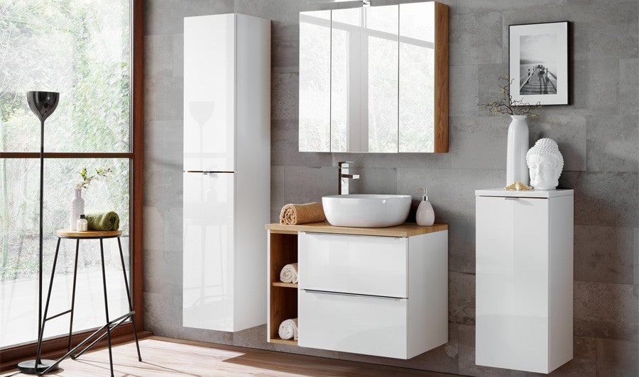Szafka Comad łazienkowa MILANO / CAPRI 800 35 cm biała - 4