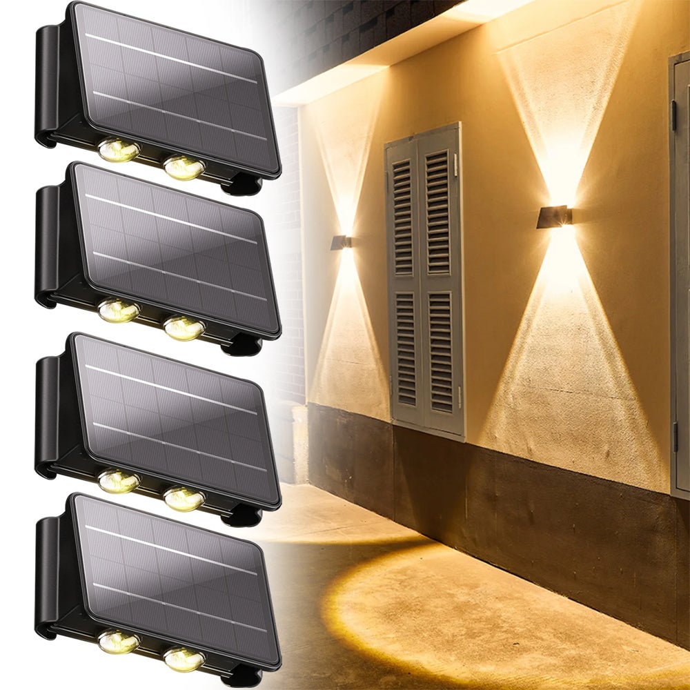 GBEAST Lot De 6 Lampes Solaires Extérieur LED – Appliques Murales IP54 3 Modes Éclairage – Pour Jardin, Clôture, Patio, Garage
