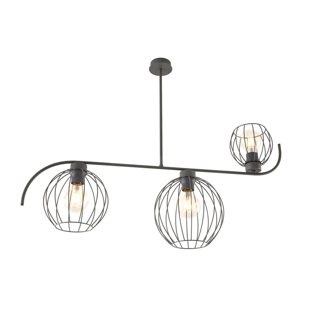 Lampa wisząca ECHO czarna 3xE27x20W metal wym:70x90x24cm IP20 Emibig