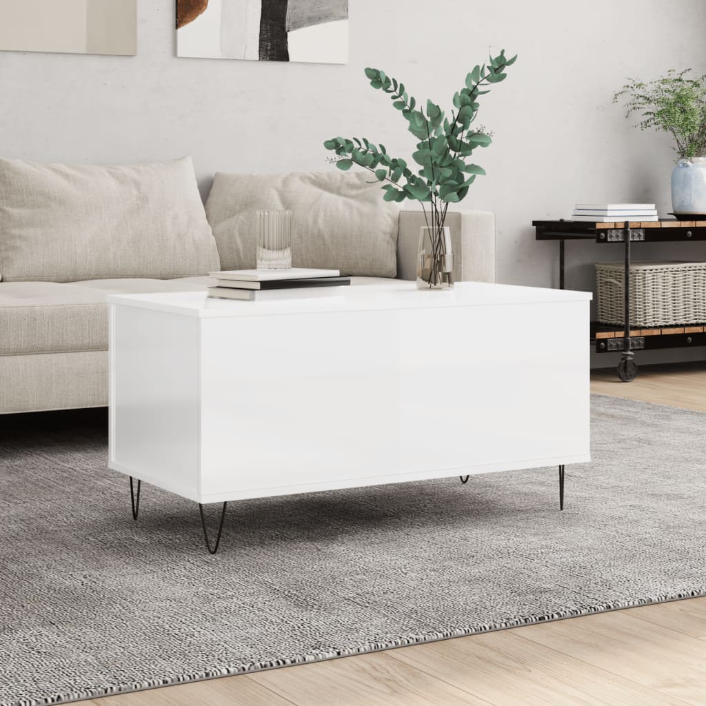 Table Basse Blanc Brillant