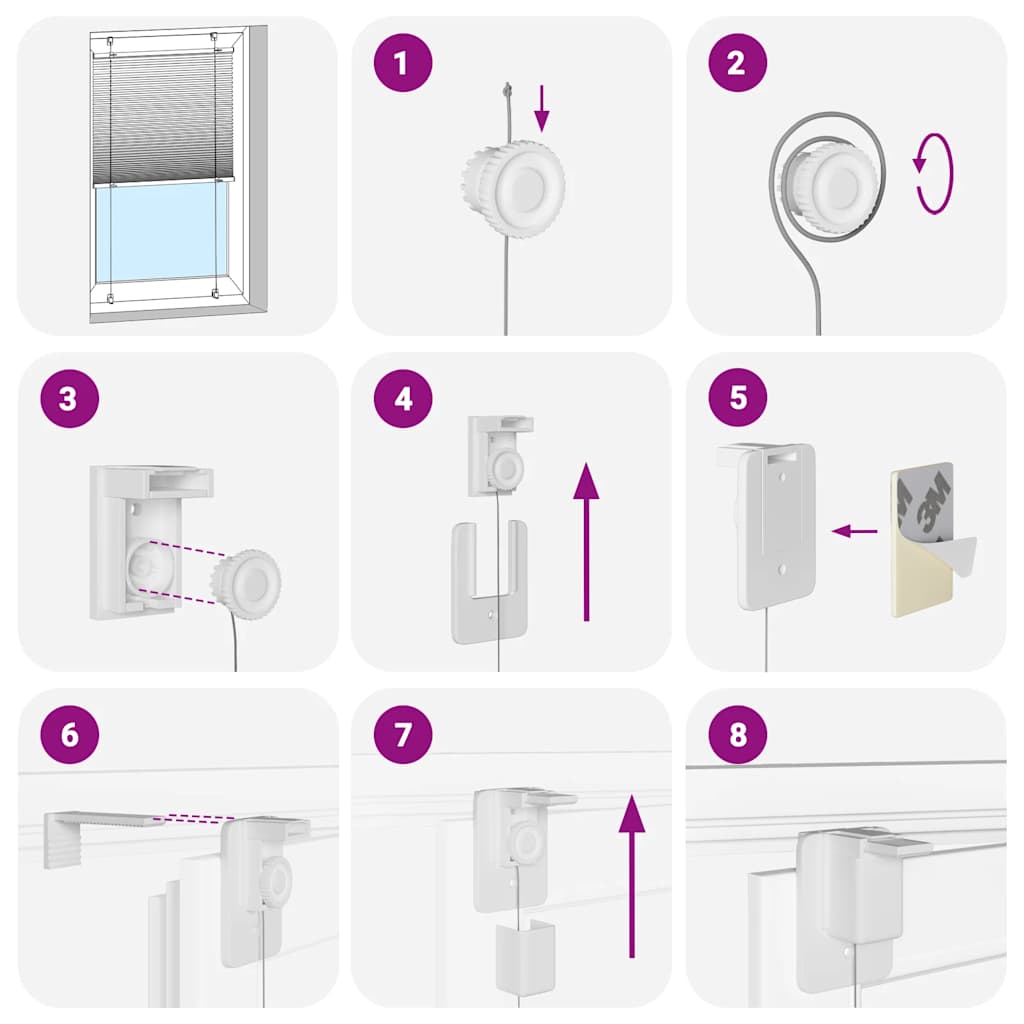 Store plissé gris clair 45x150 cm largeur du tissu 44,4 cm vidaXL - 6