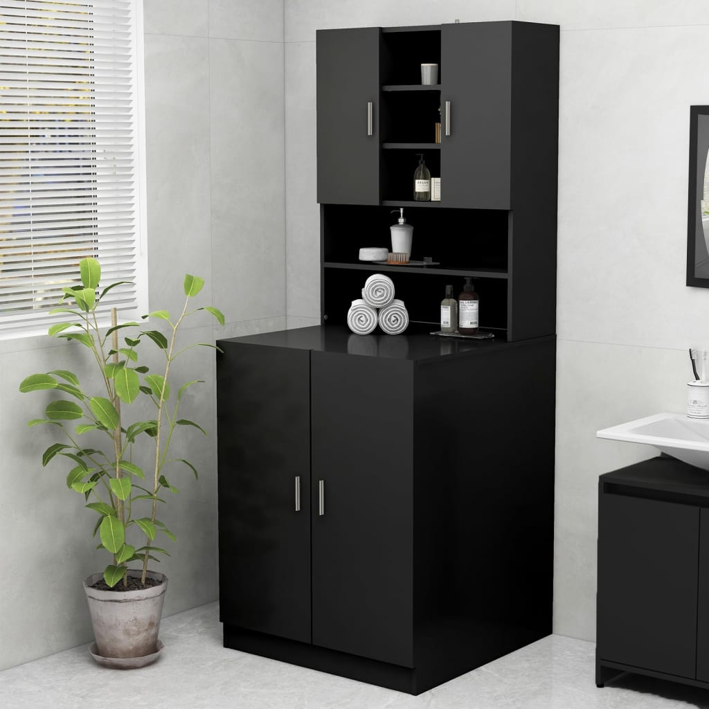 Vidaxl Armario De Lavadora 70,5X25,5X90 Cm Negro , Leroy Merlin