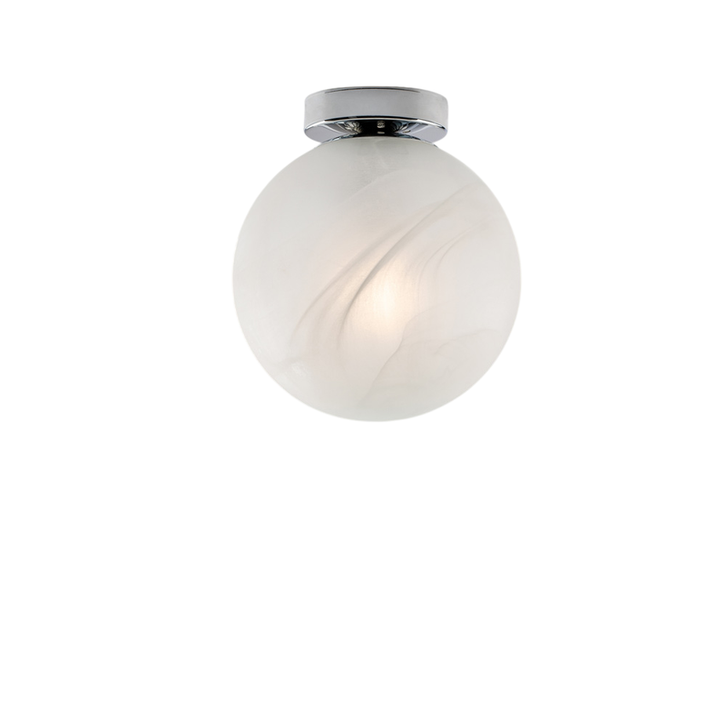 Olaf Chromowana lampa sufitowa z żelaza 1-punktowa z kulą dm.20 H.23 Ø20 BL294-PL1-CR