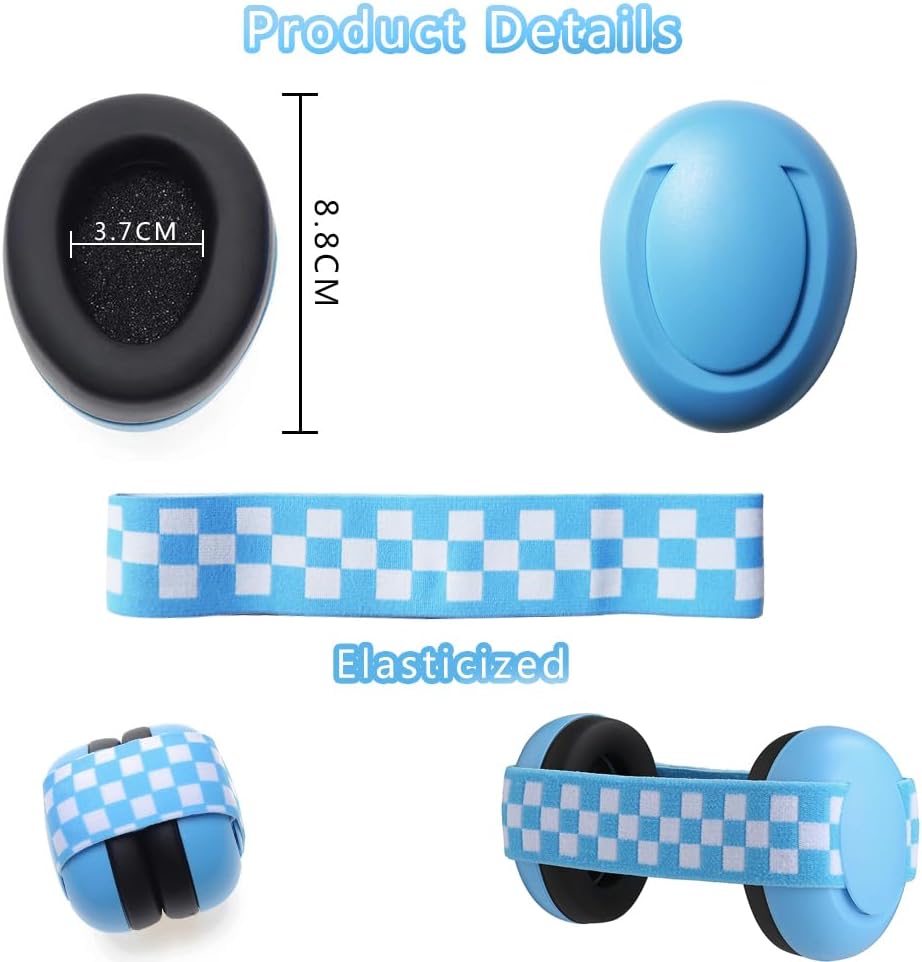 Casque antibruit pour Bébé,Suppression du Bruit,Casque Anti Bruit Mini,Protection Auditive Enfant,Casque de Protection Auditive，bleu - 2