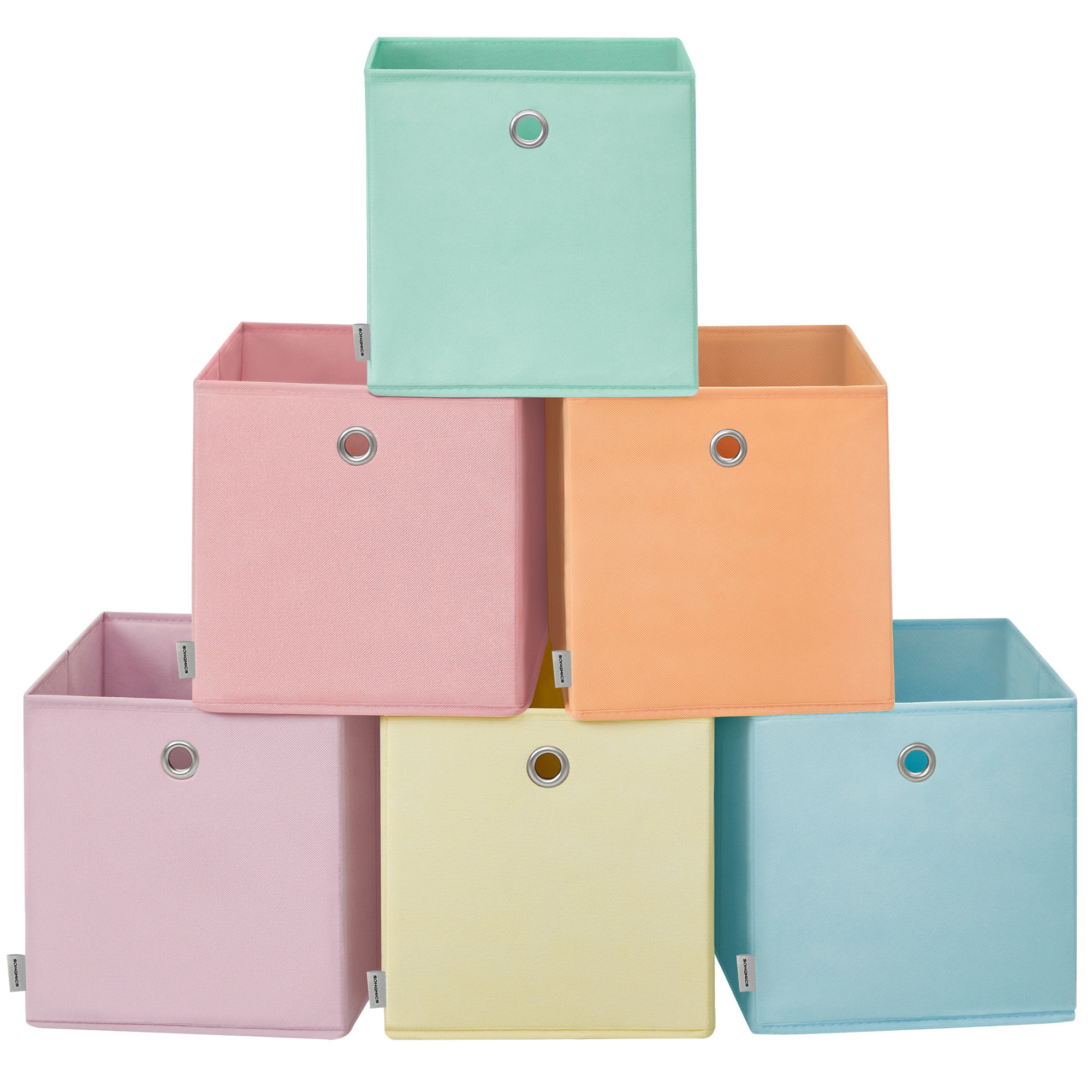 SET 3 CESTINI NATALIZI QUADRATI IN VIMINI E TESSUTO 38/33/28 CM GRIGIO